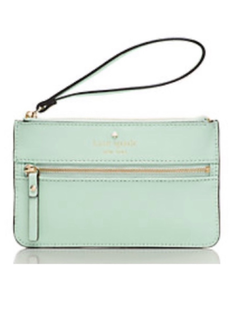 Kate Spade Mikas Pond Bee Wristlet Mint Mojito Green